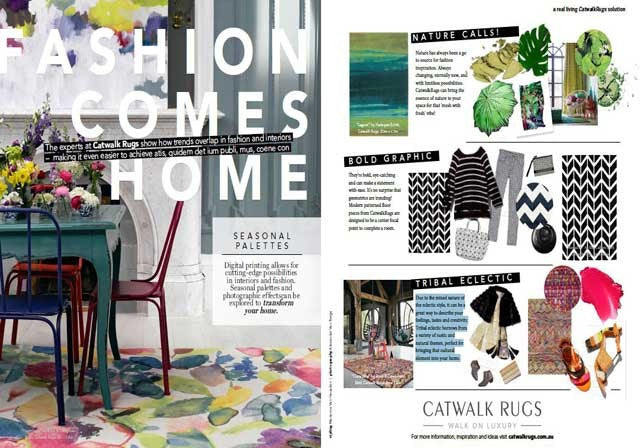 Fashion Comes Home: Fashion to Floor: As seen in Real Living Magazine - The Catwalk Rugs Journal