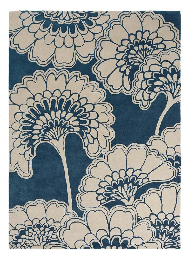 Florence Broadhurst Japanese Floral in Midnight Blue : 039708