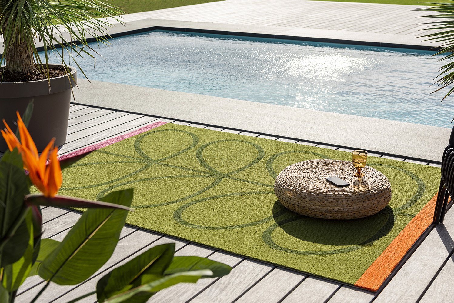 Orla Kiely Giant Linear Stem in Seagrass: Outdoor Rug 460607